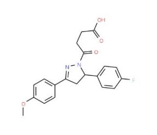 4-[5-(4-Fluoro-phenyl)-3-(4-methoxy-phenyl)-4,5-dihydro-pyrazol-1-yl]-4-oxo-butyric acid - chemical structure image