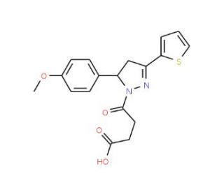 4-[5-(4-Methoxy-phenyl)-3-thiophen-2-yl-4,5-dihydro-pyrazol-1-yl]-4-oxo-butyric acid (CAS 332390-97-3) - chemical structure i