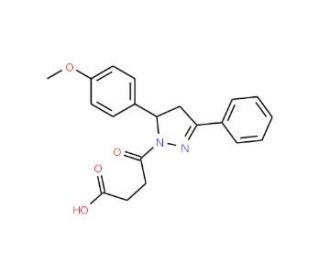 4-[5-(4-methoxyphenyl)-3-phenyl-4,5-dihydro-1H-pyrazol-1-yl]-4-oxobutanoic acid - chemical structure image