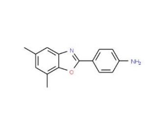 4-(5,7-Dimethyl-benzooxazol-2-yl)-phenylamine - chemical structure image