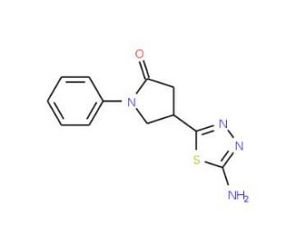 4-(5-Amino-1,3,4-thiadiazol-2-yl)-1-phenylpyrrolidin-2-one (CAS 1142202-31-0) - chemical structure image