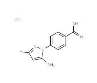 4-(5-Amino-3-methyl-pyrazol-1-yl)-benzoic acid hydrochloride - chemical structure image