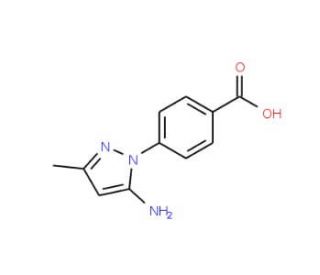4-(5-Amino-3-methyl-pyrazol-1-yl)-benzoic acid - chemical structure image