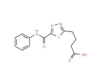 4-[5-(Anilinocarbonyl)-1,3,4-thiadiazol-2-yl]-butanoic acid - chemical structure image