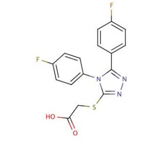 {[4,5-bis(4-fluorophenyl)-4H-1,2,4-triazol-3-yl]thio}acetic acid - chemical structure image