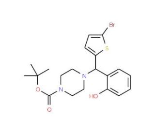 4-((5-Bromo-2-thienyl)(2-hydroxyphenyl)methyl)-1-Boc-piperazine - chemical structure image