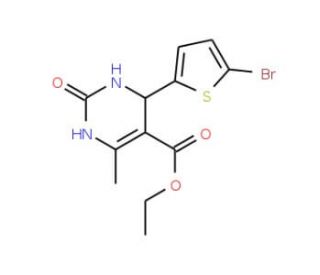 4-(5-Bromothiophen-2-yl)-6-methyl-2-oxo-1,2,3,4-tetrahydropyrimidine-5-carboxylic acid ethyl ester - chemical structure image