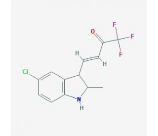 4-(5-Chloro-2-methyl-2,3-dihydro-1H-indol-3-yl)-1,1,1-trifluoro-but-3-en-2-one - chemical structure image