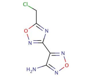 4-[5-(Chloromethyl)-1,2,4-oxadiazol-3-yl]-1,2,5-oxadiazol-3-amine - chemical structure image