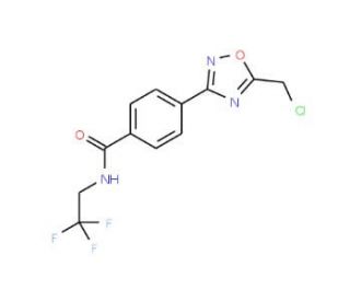 4-[5-(Chloromethyl)-1,2,4-oxadiazol-3-yl]-N-(2,2,2-trifluoroethyl)benzamide - chemical structure image