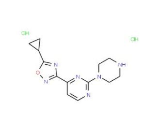 4-(5-Cyclopropyl-1,2,4-oxadiazol-3-yl)-2-piperazin-1-ylpyrimidine dihydrochloride - chemical structure image