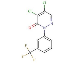 4,5-dichloro-2-[3-(trifluoromethyl)phenyl]pyridazin-3(2H)-one (CAS 26806-47-3) - chemical structure image