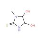 4,5-Dihydroxy-1-methyltetrahydro-2H-imidazole-2-thione (CAS 265986-74-1) - chemical structure image