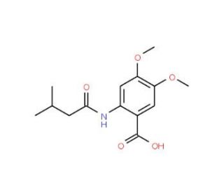 4,5-dimethoxy-2-[(3-methylbutanoyl)amino]benzoic acid - chemical structure image