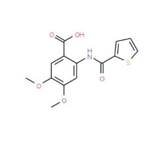 4,5-Dimethoxy-2-[(thiophene-2-carbonyl)-amino]-benzoic acid (CAS 332163-01-6) - chemical structure image