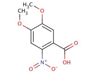 4,5-Dimethoxy-2-nitrobenzoic Acid (CAS 4998-07-6) - chemical structure image