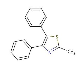 4,5-Diphenyl-2-methylthiazole (CAS 3755-83-7) - chemical structure image