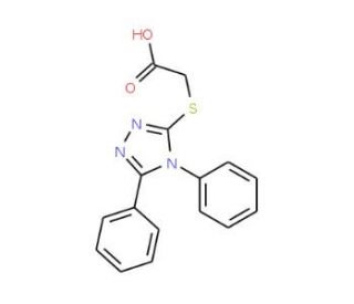 [(4,5-diphenyl-4H-1,2,4-triazol-3-yl)thio]acetic acid (CAS 54559-45-4) - chemical structure image