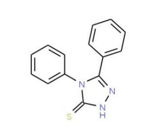 4,5-diphenyl-4H-1,2,4-triazole-3-thiol (CAS 6596-82-3) - chemical structure image