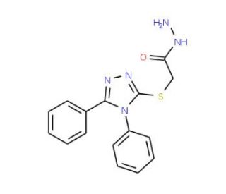 (4,5-Diphenyl-4H-[1,2,4]triazol-3-ylsulfanyl)-acetic acid hydrazide (CAS 49656-91-9) - chemical structure image
