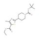 4-[5-(Ethoxycarbonyl)-4-methyl-1,3-thiazol-2-yl)piperidine, N-BOC protected (CAS 852180-50-8) - chemical structure image