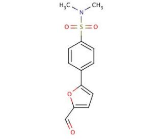 4-(5-formyl-2-furyl)-N,N-dimethylbenzenesulfonamide - chemical structure image
