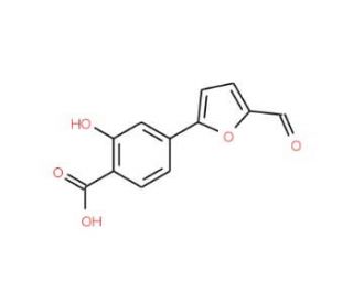 4-(5-Formyl-furan-2-yl)-2-hydroxy-benzoic acid (CAS 436088-45-8) - chemical structure image