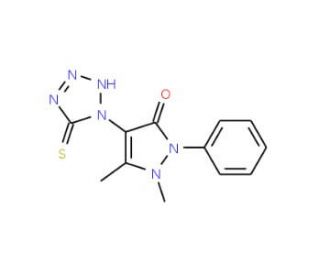 4-(5-mercapto-1H-tetrazol-1-yl)-1,5-dimethyl-2-phenyl-1,2-dihydro-3H-pyrazol-3-one - chemical structure image