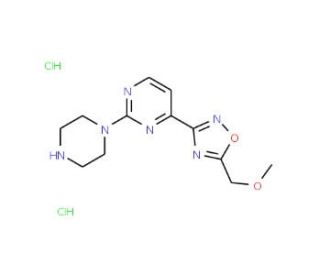 4-[5-(Methoxymethyl)-1,2,4-oxadiazol-3-yl]-2-piperazin-1-ylpyrimidine dihydrochloride - chemical structure image