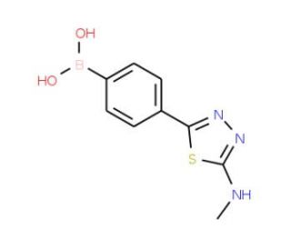 4-(5-(Methylamino)-1,3,4-thiadiazol-2-yl)phenylboronic acid (CAS 957034-49-0) - chemical structure image
