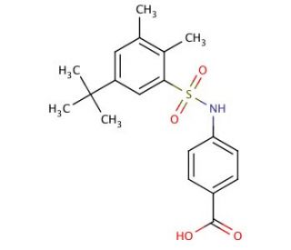 4-(5-tert-Butyl-2,3-dimethyl-benzenesulfonylamino)-benzoic acid - chemical structure image