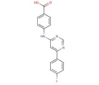 4-{[6-(4-Fluorophenyl)pyrimidin-4-yl]-amino}benzoic acid - chemical structure image