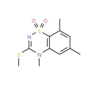 4,6,8-Trimethyl-3-methylthio-4H-1,2,4-benzothiadiazin-1,1-dioxide - chemical structure image