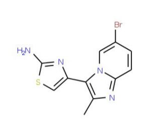 4-(6-Bromo-2-methyl-imidazo[1,2-a]pyridin-3-yl)-thiazol-2-ylamine - chemical structure image