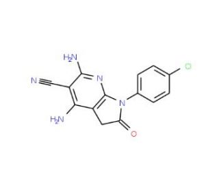 4,6-Diamino-1-(4-chloro-phenyl)-2-oxo-2,3-dihydro-1H-pyrrolo[2,3-b]pyridine-5-carbonitrile (CAS 124476-84-2) - chemical struc