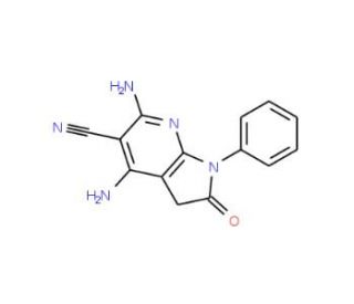 4,6-Diamino-2-oxo-1-phenyl-2,3-dihydro-1H-pyrrolo[2,3-b]pyridine-5-carbonitrile (CAS 124476-81-9) - chemical structure image