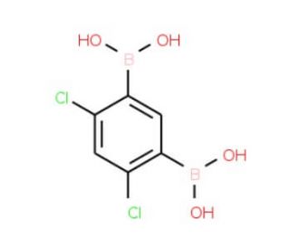 4,6-Dichloro-1,3-phenylenediboronic acid (CAS 1150114-65-0) - chemical structure image