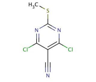 4,6-Dichloro-2-(methylthio)pyrimidine-5-carbonitrile (CAS 33097-13-1) - chemical structure image