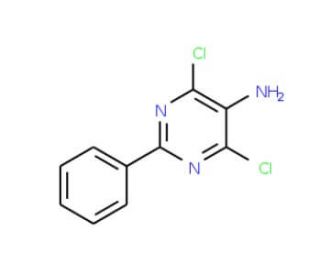 4,6-dichloro-2-phenylpyrimidin-5-amine (CAS 20959-02-8) - chemical structure image