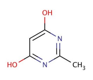 4,6-Dihydroxy-2-methylpyrimidine (CAS 40497-30-1) - chemical structure image