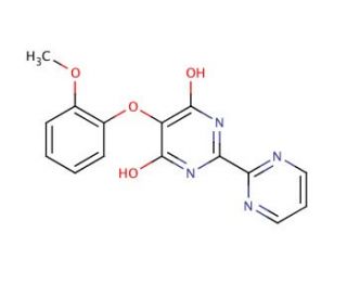 4,6-Dihydroxy-5-(o-methoxyphenoxy)-2,2&prime;-bipyrimidine (CAS 329923-15-1) - chemical structure image