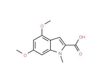 4,6-Dimethoxy-1-methyl-1H-indole-2-carboxylic acid (CAS 319906-50-8) - chemical structure image