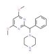 4,6-Dimethoxy-2-[phenyl(piperazin-1-yl)methyl]-pyrimidine (CAS 30388-44-4) - chemical structure image