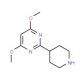 4,6-Dimethoxy-2-(piperidin-4-yl)pyrimidine (CAS 849924-99-8) - chemical structure image