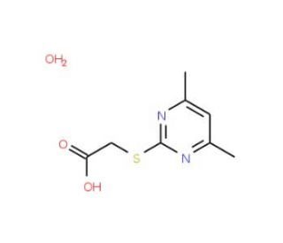 [(4,6-Dimethylpyrimidin-2-yl)thio]acetic acid monohydrate (CAS 55749-30-9) - chemical structure image