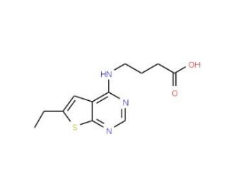 4-(6-Ethyl-thieno[2,3-d]pyrimidin-4-ylamino)-butyric acid - chemical structure image