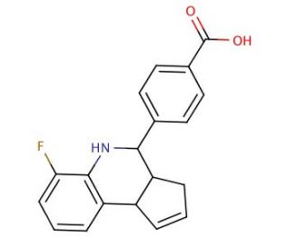 4-(6-Fluoro-3a,4,5,9b-tetrahydro-3H-cyclopenta-[c]quinolin-4-yl)-benzoic acid (CAS 436811-08-4) - chemical structure image