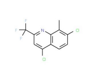 4,7-Dichloro-8-methyl-2-(trifluoromethyl)quinoline (CAS 887350-78-9) - chemical structure image