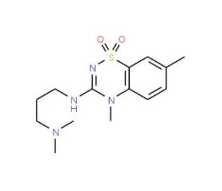 4,7-Dimethyl-3-[3-(dimethylamino)propylamino]-4H-1,2,4-benzothiadiazin-1,1-dioxide - chemical structure image