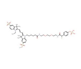 4,7-Dioxaoctylenediamine N-[(Cyanine 3) Monofunctional Hexanoic Acid]-N&prime;-[2-fluoro-4&prime;-phosphophenylacetic Acid] Diamide - che